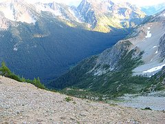 7pm, 7600 feet, beginning descent of West Fork Devore Creek